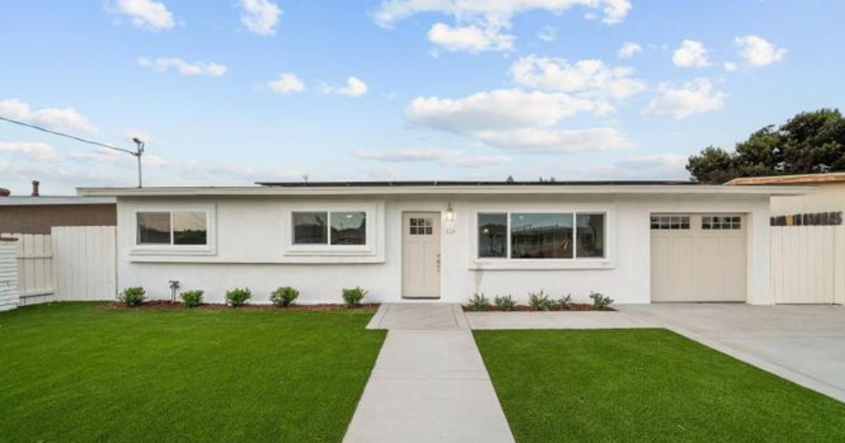 Finished exterior of the Paisley Project, a fully renovated 1961 California ranch home in Chula Vista's 91911 zip code, sold for $930,000 by Lovery Real Estate